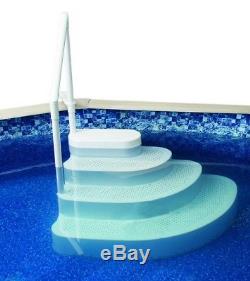 Wedding Cake Above Ground Pool Step with Liner Pad White