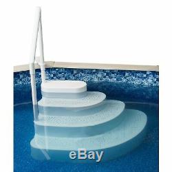Wedding Cake Above Ground Pool Step with Liner Pad White White