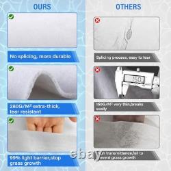 White Pool Liner Pad, Seamless Above Ground Pool Liner, 280G/M² Pre-Cut 24FT