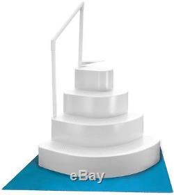 White Wedding Cake Above Ground Swimming Pool Step w Liner Pad Slip Resistant