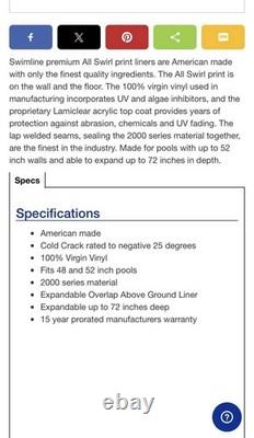 Wilbar Pool Liner 18x40x72 All Swirl Expandable