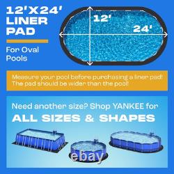 Yankee Pool Liner Pad, 12 X 24 Ft Oval Puncture Proof Pool Mat, above Ground Poo