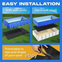 Yankee Pool Liner Pad, 12x24 Ft Rectangular Puncture Proof Pool Mat, Above