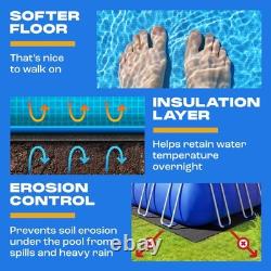 Yankee Pool Liner Pad, 12x24 Ft Rectangular Puncture Proof Pool Mat, Above