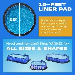 Yankee Pool Liner Pad, 15 Ft Round Puncture Proof Pool Mat, Above Ground Pool
