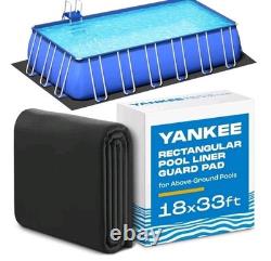 Yankee Pool Liner Pad, 18X33 Ft Rectangular Puncture Proof Pool Mat, above Groun Yankee Pool Liner Pad, 18X33 Ft Rectangular Puncture Proof Pool Mat, above Groun