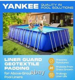 Yankee Pool Liner Pad, 18X33 Ft Rectangular Puncture Proof Pool Mat, above Groun