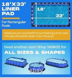 Yankee Pool Liner Pad, 18X33 Ft Rectangular Puncture Proof Pool Mat, above Groun