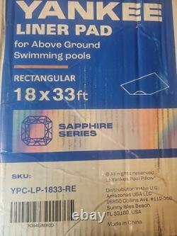 Yankee Pool Liner Pad, 18X33 Ft Rectangular Puncture Proof Pool Mat, above Groun