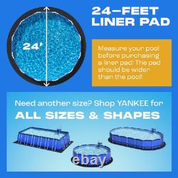 Yankee Pool Liner Pad, 24 Ft Round Pool Liner Pad, Puncture Proof Mat, Above
